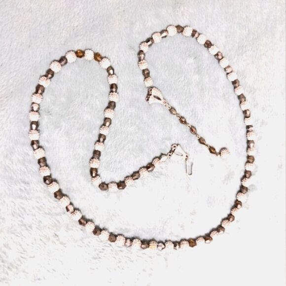 Vintage Trifari Crown 1962 White Rhodium Beaded Necklace "Electra Collection" - Picture 12 of 15